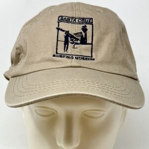 Santa Cruz Surfing Museum‎ Baseball Hat Embroidered Tan Strap Back Souvenir